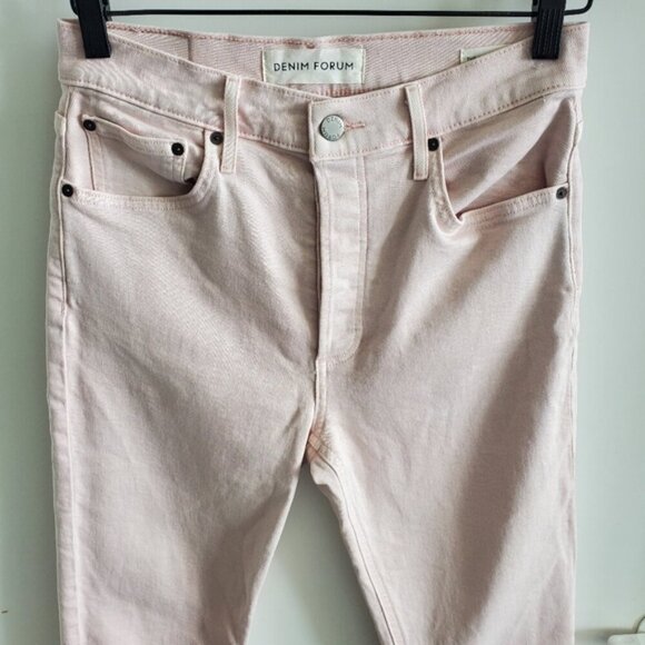Denim Forum The Yoko High Rise Slim Pink Jeans Pant Size 27 - Picture 3 of 11